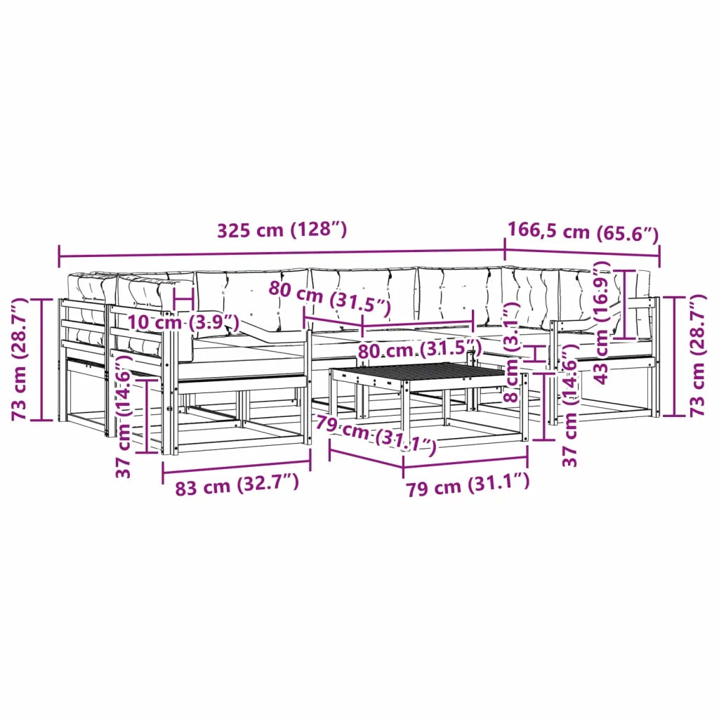 Set di divani da esterno 5 pz Bianco e Beige 3386147