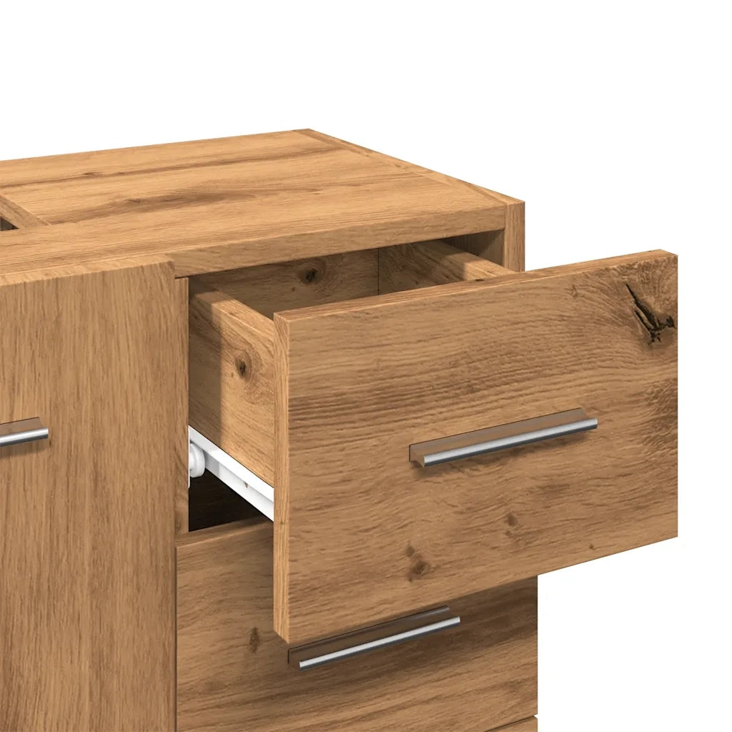 Mobile Lavabo Rovere Artigianale 63x30x54 cm in Truciolato