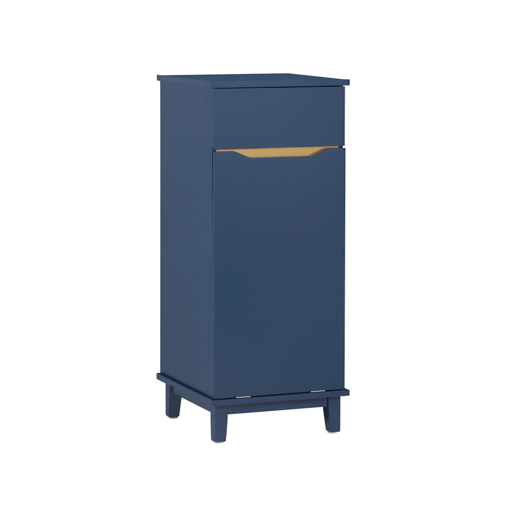Mobile Lavanderia Con Sacco Portabiancheria Pieghevole Cesto Portabiancheria Mobile Bagno Blu, 40x40x96cm, BZR114-B SoBuy