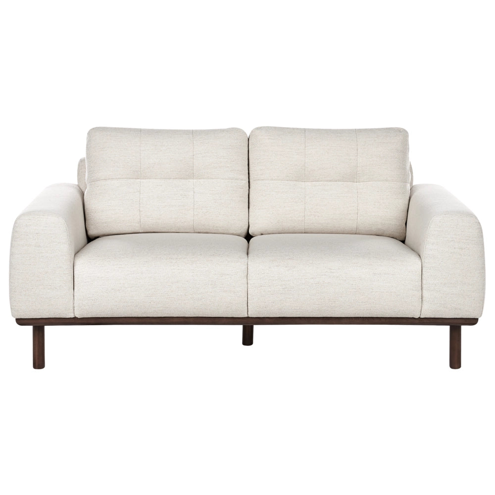 Divano a 2 posti in tessuto Beige chiaro Soggiorno in stile moderno Gambe in legno scuro