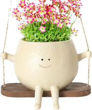 Vaso Decorativo Pendente con Viso - Interno e Esterno - Vasca a Sospensione per Piante