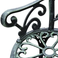 Panca da Giardino 2 Posti in Ghisa e Alluminio, Stile Rétro con Decorazioni Floreali, Resiste alle Intemperie