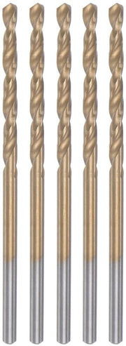 5 pezzi di corone di foratura a rullo 2,2 mm rivestimento di titanio (acciaio HSS-E) M42 acciaio veloce 8% cobalto canna retta per acciaio inossidabile, lega di alluminio, metallo
