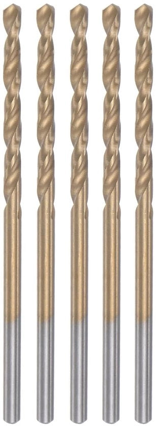 5 pezzi di corone di foratura a rullo 2,2 mm rivestimento di titanio (acciaio HSS-E) M42 acciaio veloce 8% cobalto canna retta per acciaio inossidabile, lega di alluminio, metallo