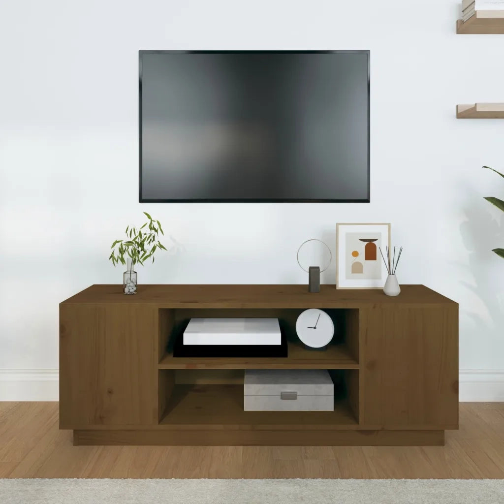 Mobile Porta TV ambra 110x35x40,5 cm in Legno Massello di Pino 814412