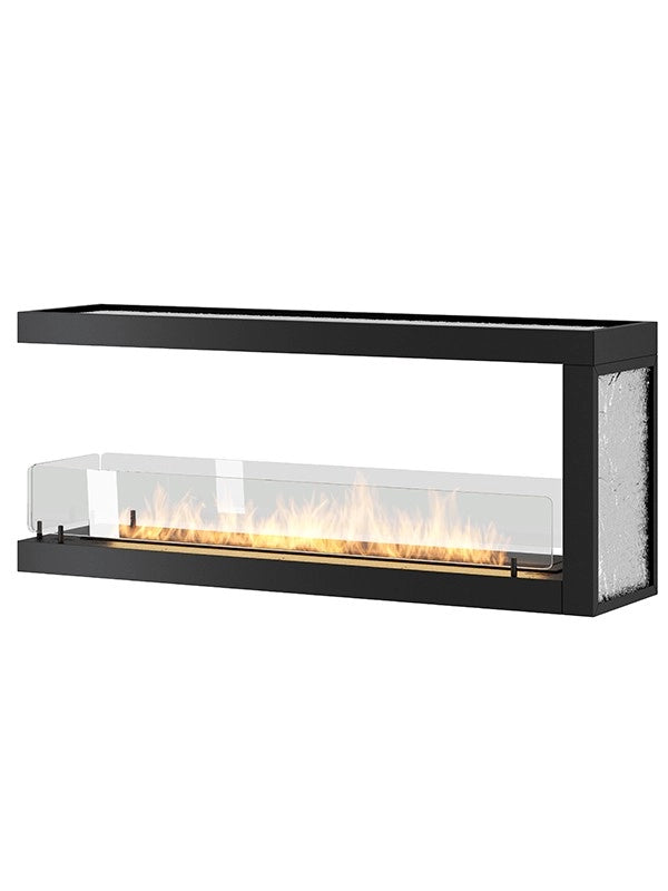 Caminetto a Bioetanolo Da Incasso di Design U1200 con Vetro Aperto su 3 Lati Bruciatore da 3 Litri