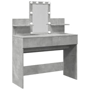 Toeletta | Tavolo da Trucco con LED Grigio Cemento 100x40x130 cm