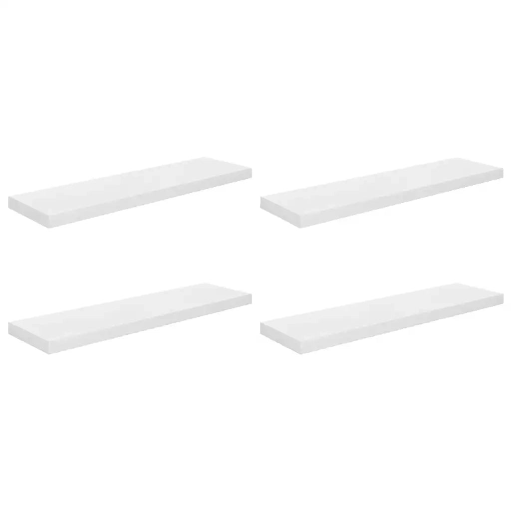 Scaffali a Parete 4 pz Bianco Lucido 23x23,5x3,8 cm in MDF 323756