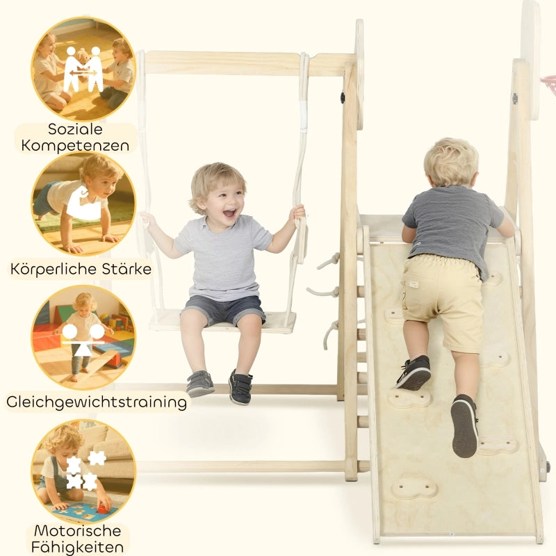STRUTTURA DA ARRAMPICATA 5-in-1 pieghevole in legno Natural Wood