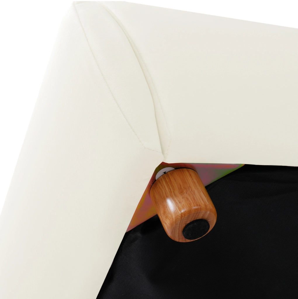 Letto imbottito con contenitore in velluto beige