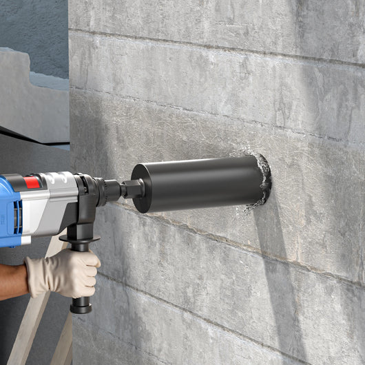 Punta diamantata per carotatrice Ø 132 mm, lunghezza 450 mm, UNC 1¼, ingranaggio a denti diritti, rendimento elevato, per carotaggio a umido, corona diamantata per calcestruzzo, pietra, granito