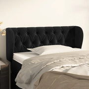 Testiera ad Orecchio Nera 93x23x78/88 cm in Velluto cod mxl 46435