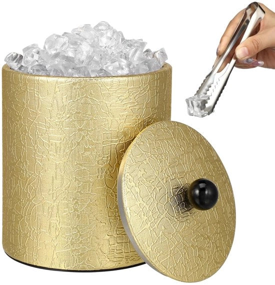 Semifreddo a doppia parete con coperchio - IJsblokjeshouder con vite - Filtro integrato - Raffreddatore di vino/Champagne - Capacità 1,3 L - Isolamento perfetto - Ijskoeler