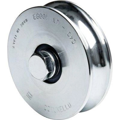 RUOTA CANCELLO A FISSARE GOLA TONDA 315 COMUNELLO - ZINCATA + DOPPIO CUSCINETTO GOLA MM 16 MM 160- 2 pezzi