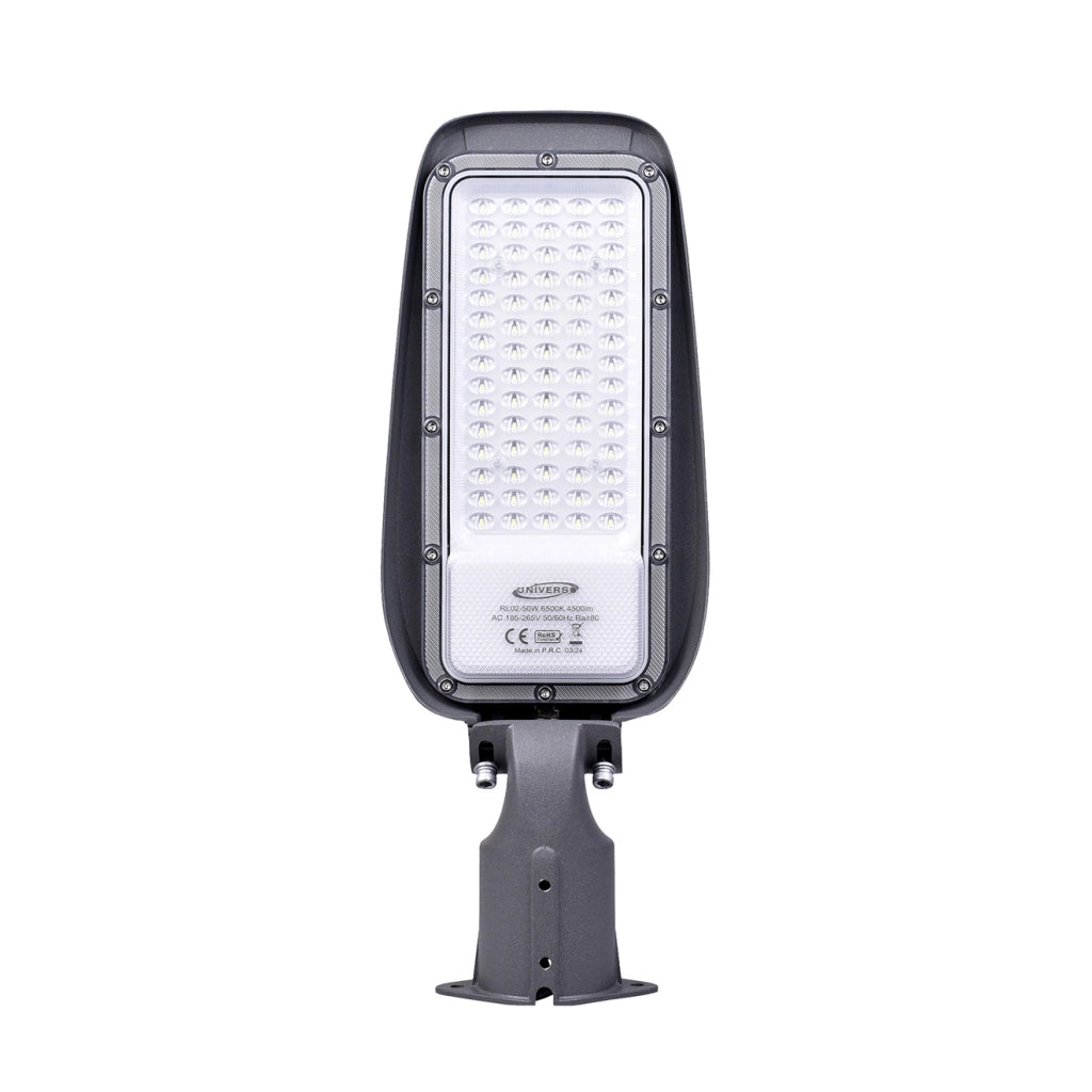 LAMPIONE STRADALE LED 50W LUCE FREDDA 6500K° IP65 - ALTA EFFICIENZA E RESISTENZA PER ILLUMINAZIONE PUBBLICA E INDUSTRIALE