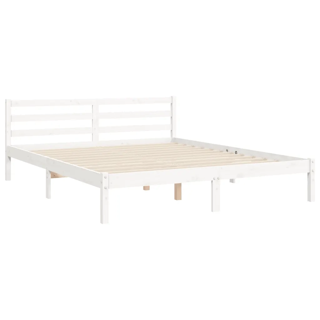 Giroletto senza Materasso-Struttura Letto Bianco 160x200 cm Legno Massello Pino 284580