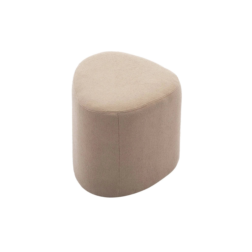 Pouf a forma di ciottolo in tessuto, beige grigio