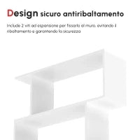 Scaffale Alto con 6 Ripiani, Libreria Scaffalatura in Legno Design Moderno, Bianco 80 × 23 × 192cm