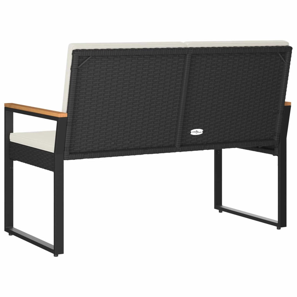 Panchina da esterno Nero e Bianco Crema 107 x 61 x 80 cm 42025337