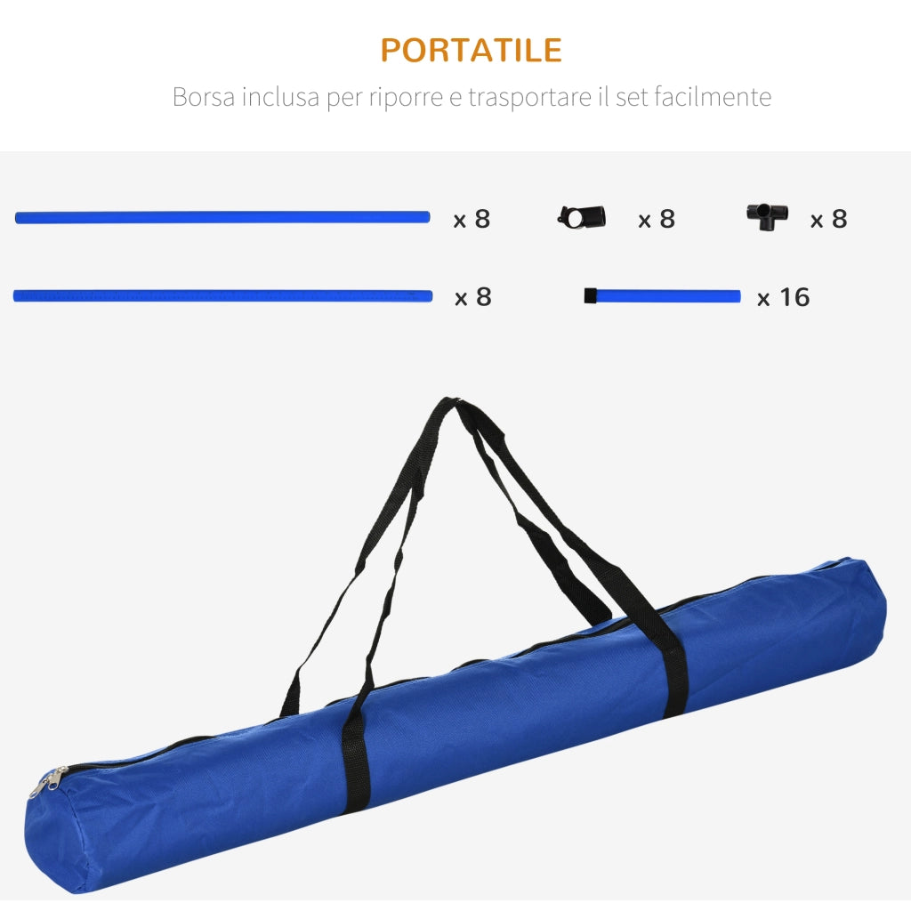 Set di 4 Ostacoli per Addestramento Cani ¨C zephmum ¨C Blu, Regolabile, 99x65x94cm