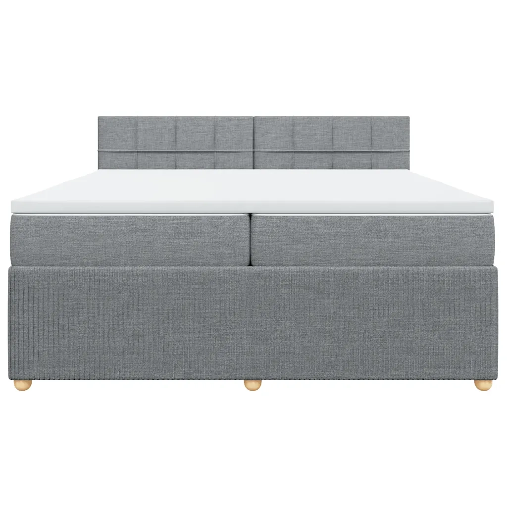 Giroletto a Molle con Materasso Grigio Chiaro 200x200cm Tessuto