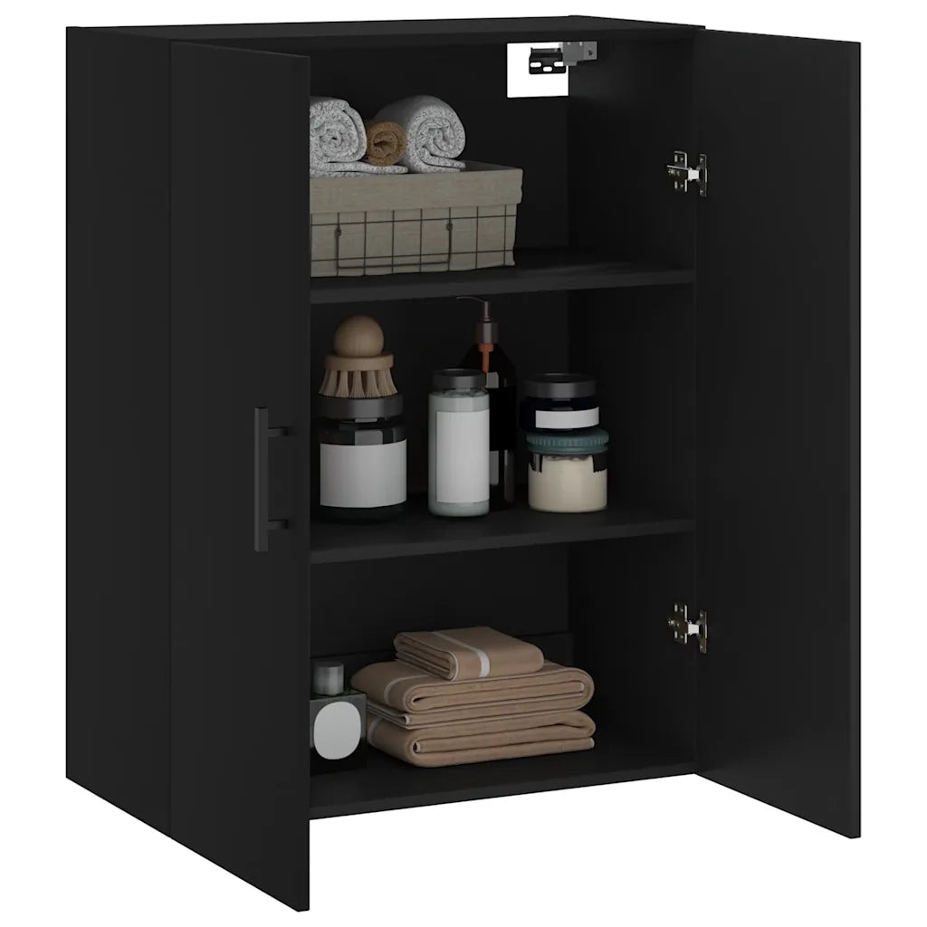 Armadietto a Muro | Mobile a Parete Nero 69,5x34x90 cm