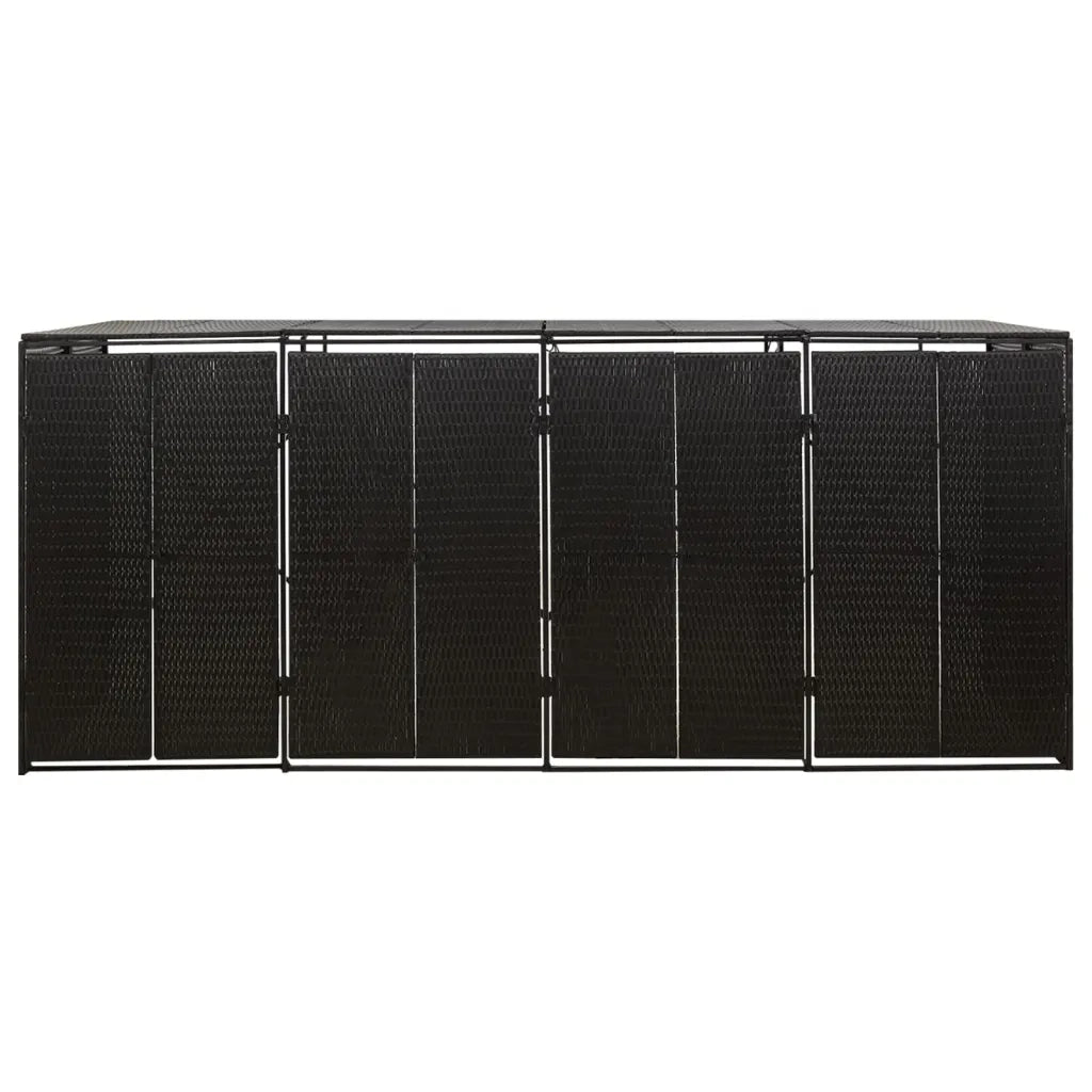 Copribidone Quadruplo Nero 274x80x117 cm in Polyrattan 319863