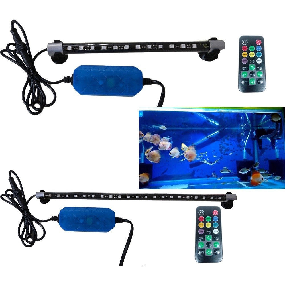 Trade Shop - Lampada Neon Led Immersione Acquario Tubo Luce Pesci T4 12 21 33 Led Colori -
