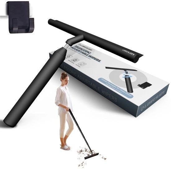 Douchewisser in acciaio, Douchewisser nero in silicone, Slider per pavimento, Pulitore di finestra e Pulitore di finestra 2 in 1 per vetri, piastrelle, specchi, infissi, vetri di auto