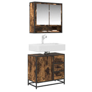 Mobile Lavabo | Armadio Lavabo Bagno Rovere Fumo 65x33x60 cm Legno Multistrato