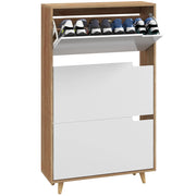 Scarpiera a 3 Cassetti con Ripiano Regolabile ¨C zephmum ¨C 72x24x119cm Bianco