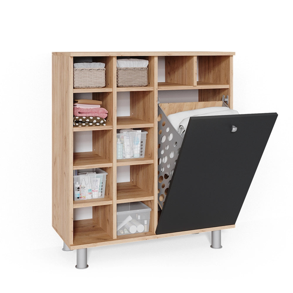Armadietto da bagno con portabiancheria Fynn Antracite 78.4 x 91.6 cm Vicco
