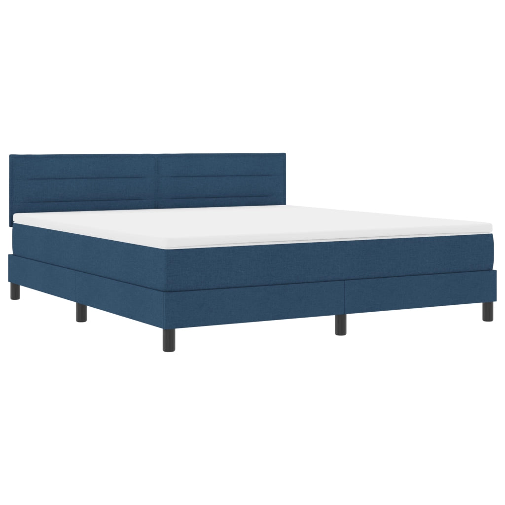 Letto a Doghe con Materasso Blu 180x200 cm Tessuto