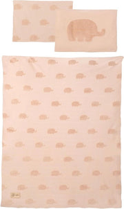 Set da culla 2 in 1 - copriletto 100 x 135 cm - cuscino 40 x 60 cm - certificato Oeko-Tex - certificato GOTS - marrone