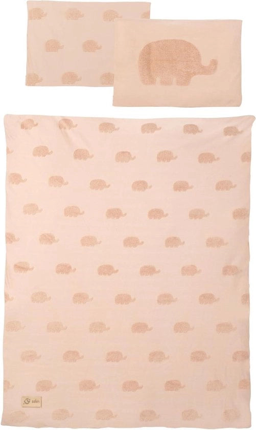 Set da culla 2 in 1 - copriletto 100 x 135 cm - cuscino 40 x 60 cm - certificato Oeko-Tex - certificato GOTS - marrone