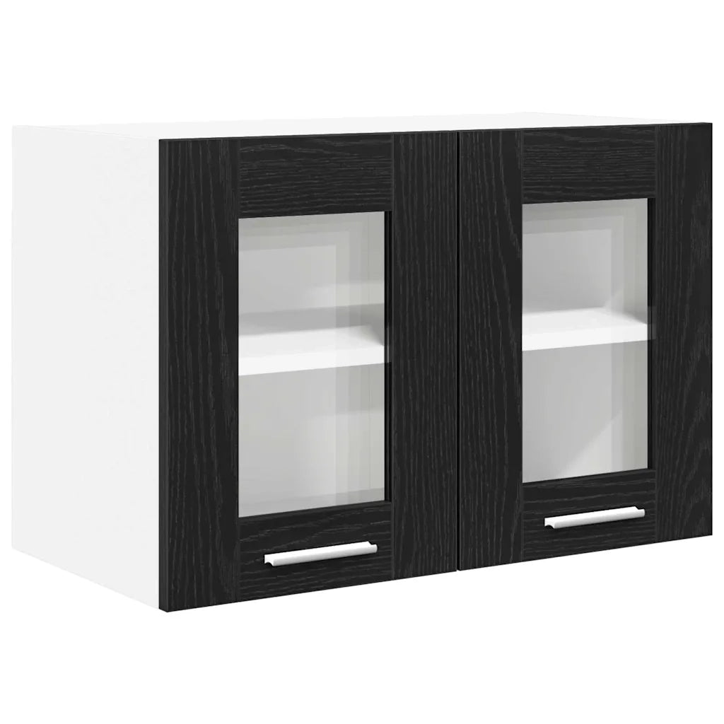 Armadio pensile con porta 2 pcs Rovere Nero 60 x 31 x 40 cm