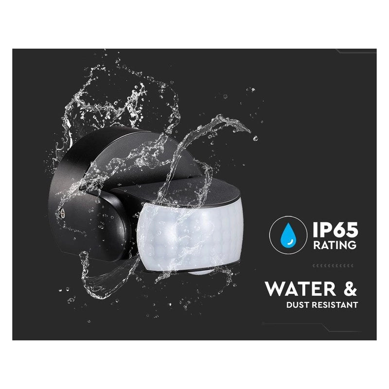Sensore di Movimento Infrarossi IP65 Colore Nero Montaggio a Parete Soffitto Snodabile a 180° SKU-6610