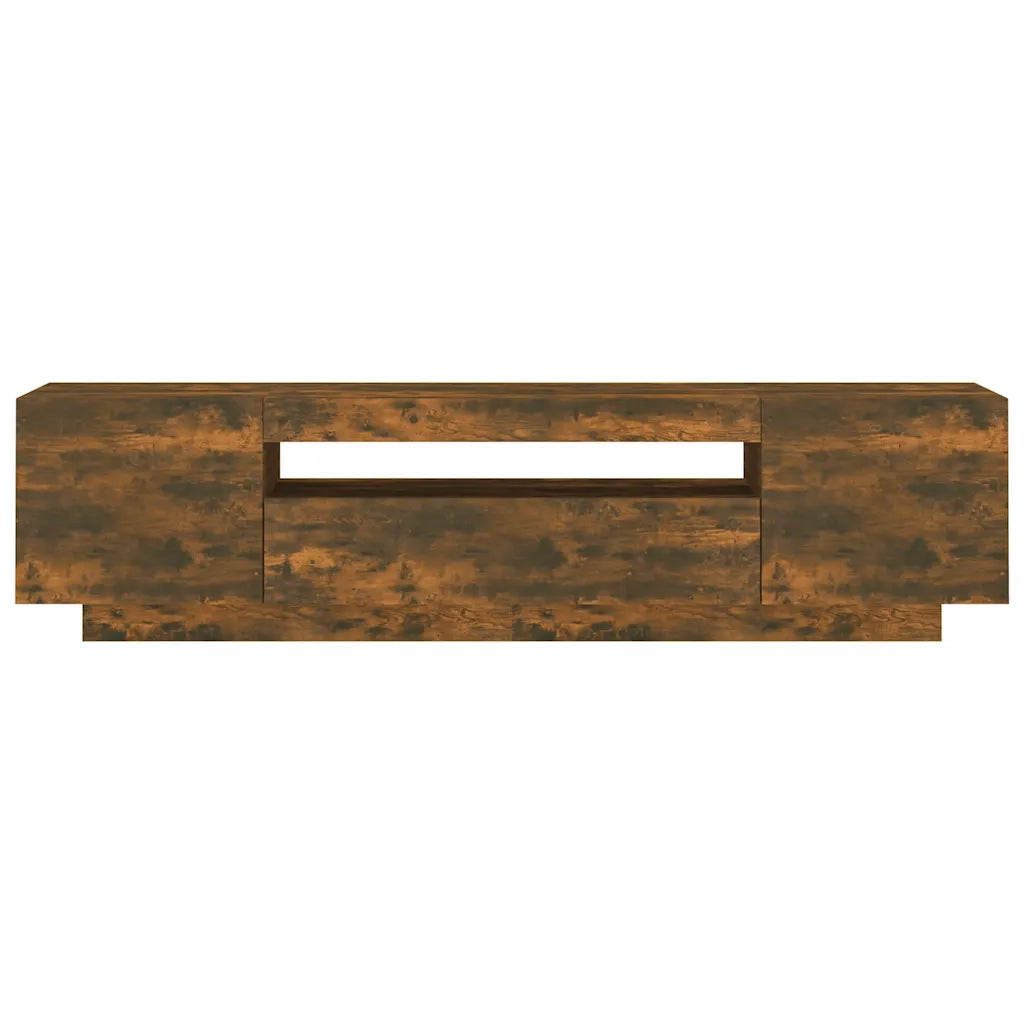 Mobile Porta TV con Luci LED-Mobile per TV-Credenza TV Rovere Fumo 160x35x40 cm