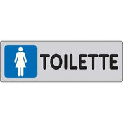 TARGA SEGNALETICA ADESIVA TOILETTE DONNA - VINILE CM 15X5- 10 pezzi