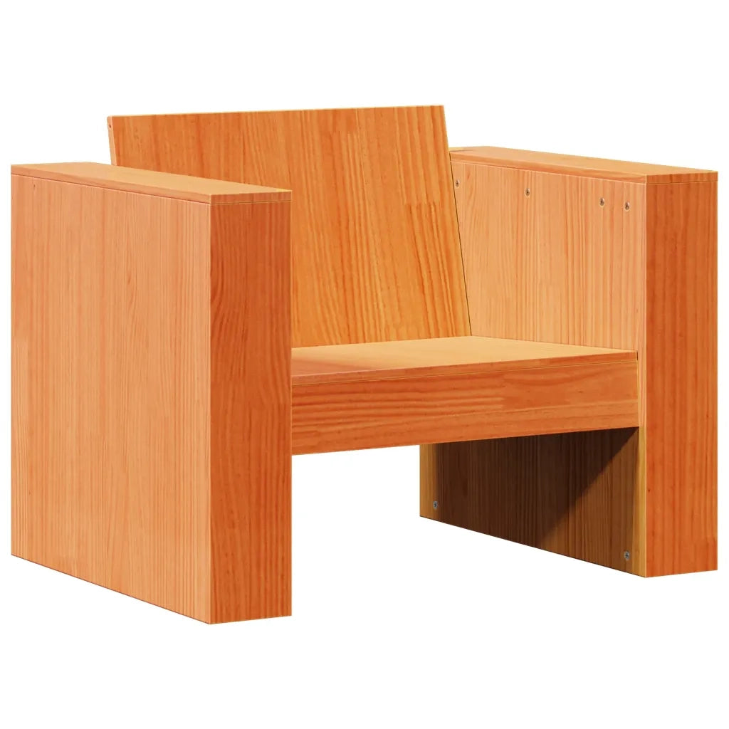 Set Salotto da Giardino 2 pz Marrone Cera Legno Massello Pino 3216897