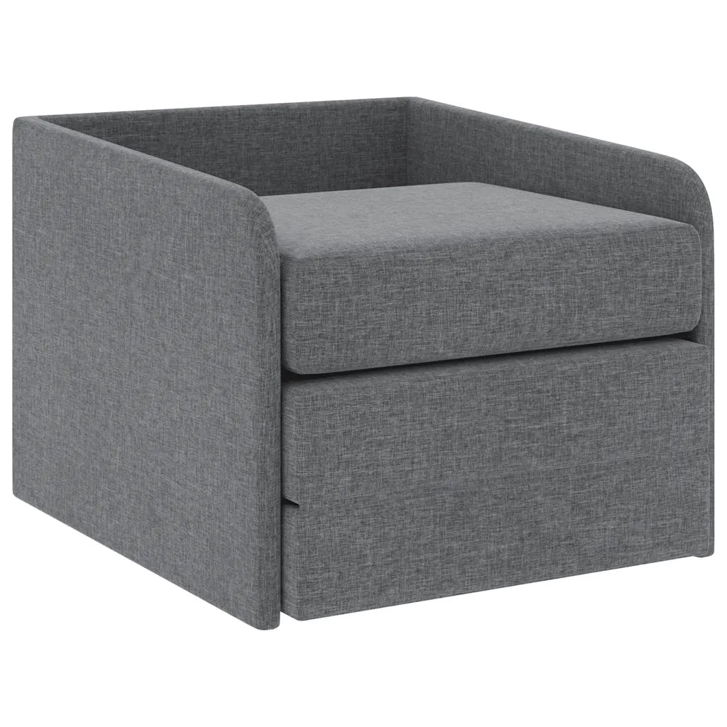 Poltrona | Sedia Relax Letto Convertibile Grigio Chiaro in Tessuto