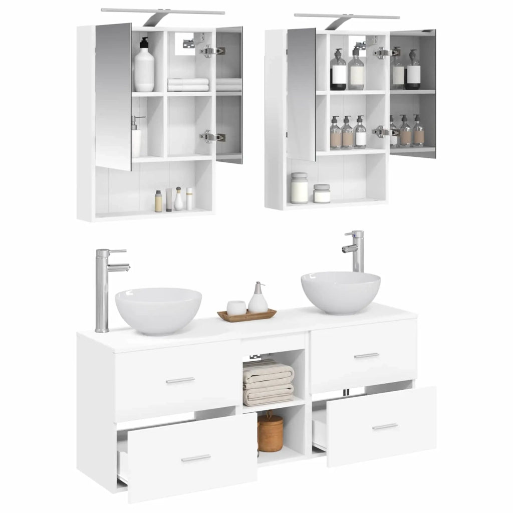 Set di Armadi da Bagno 5 pcs Bianco 50 x 14,5 x 70 cm 3406679