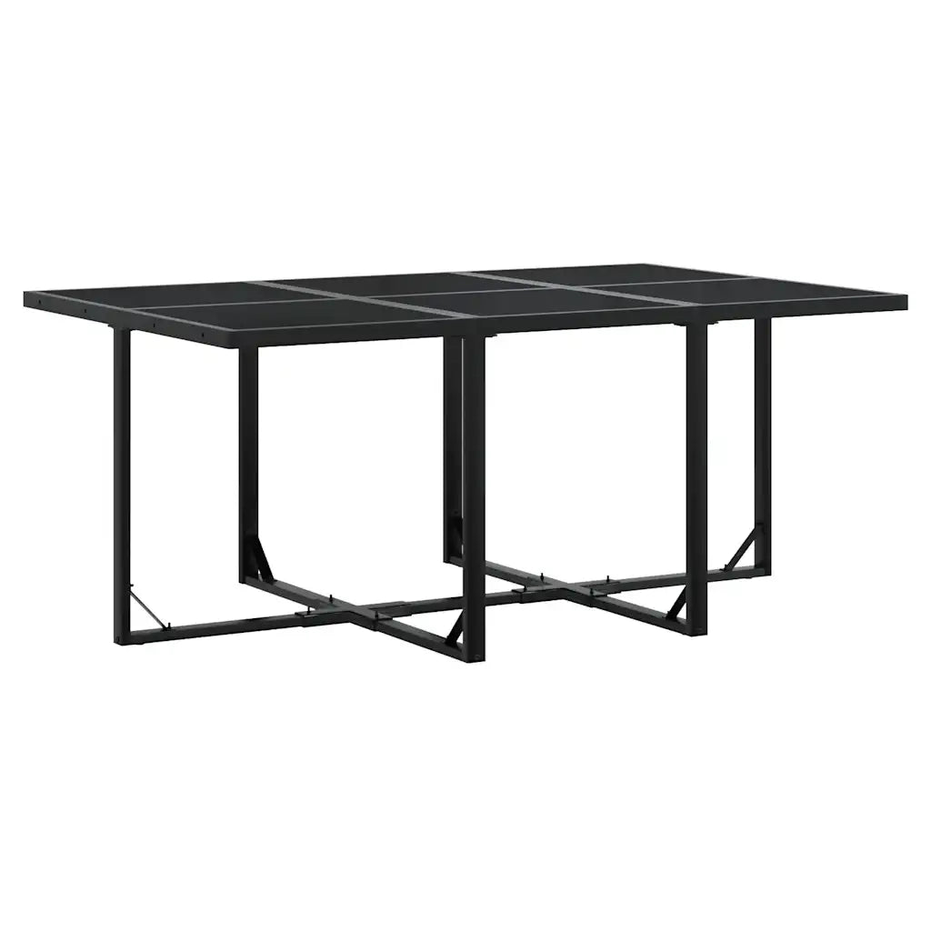vidaXL Set da Pranzo da Giardino 7 pz Nero con Cuscini in Polyrattan