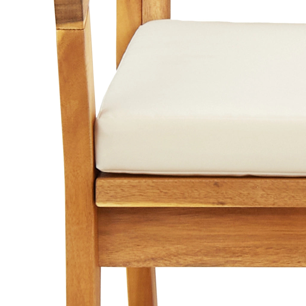 Panchina da giardino con cuscini 115x70x72 cm in legno massello di acacia