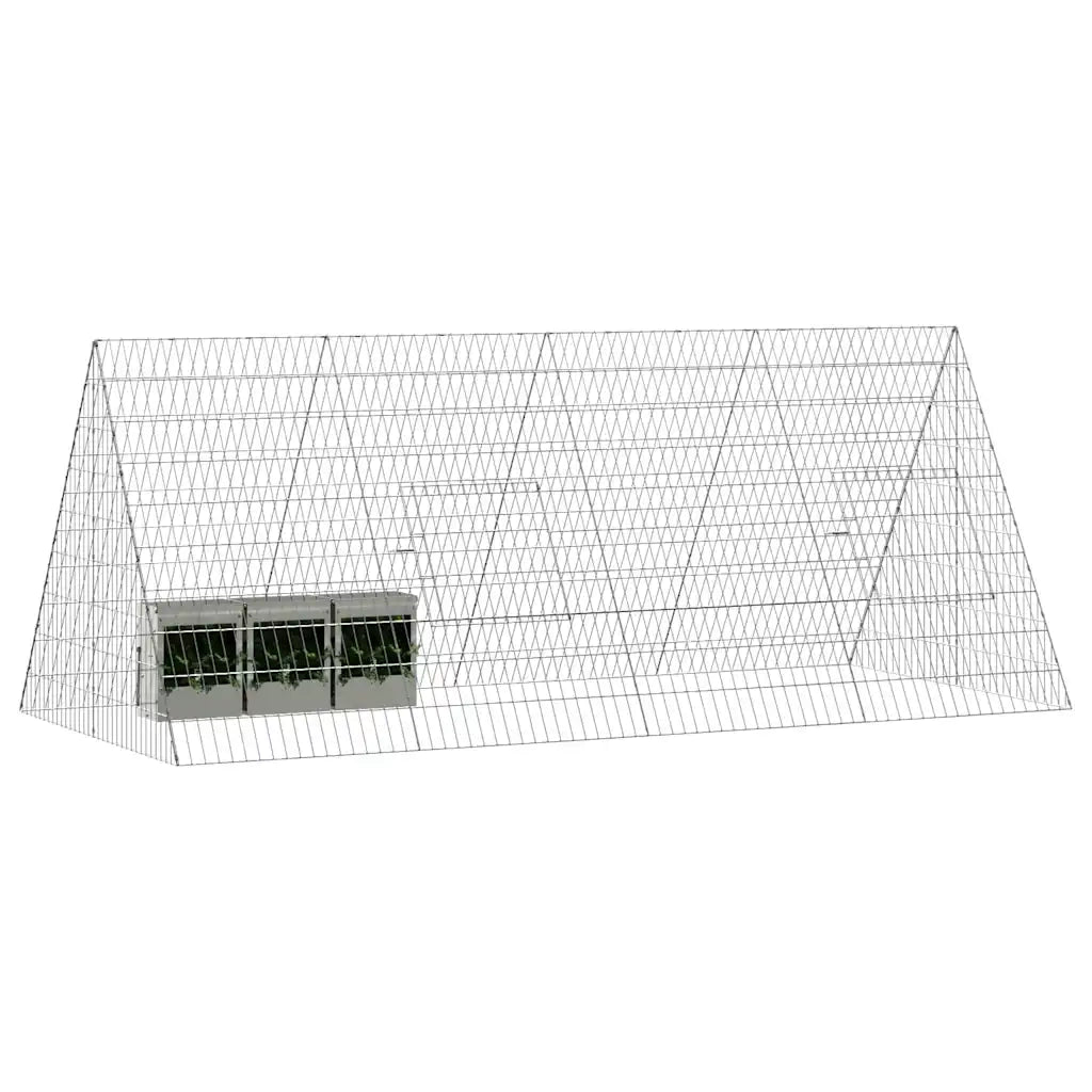 Gabbia per Conigli Argento 215 x 100 x 85 cm Acciaio zincato