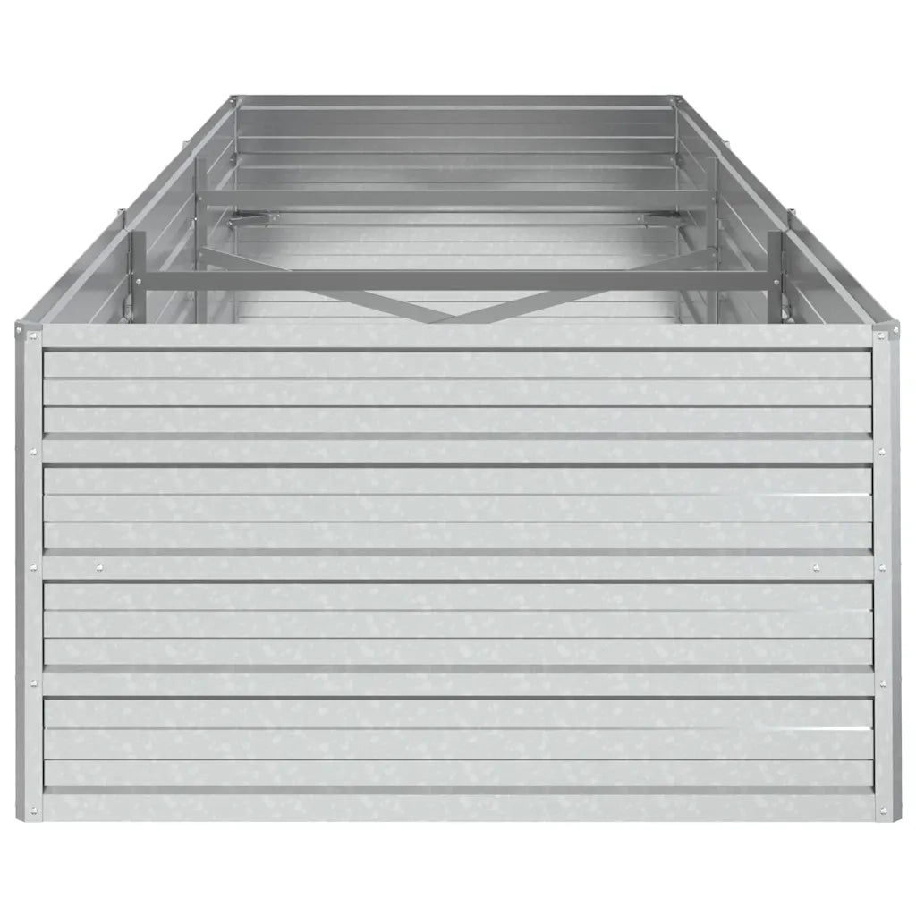 Letto Rialzato Giardino 240x80x45 cm in Acciaio Zincato Argento