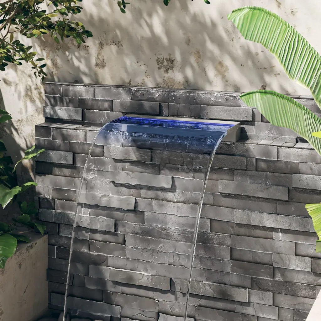 Sfioratore a Cascata con LED RGB Acciaio Inox 60 cm CFW2079481