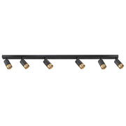 Plafoniera/Applique 6 luci nero-oro GU10 Arras Polux