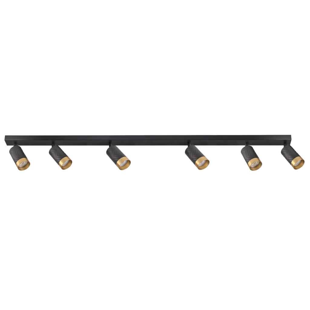 Plafoniera/Applique 6 luci nero-oro GU10 Arras Polux