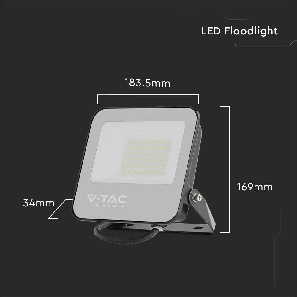 V-TAC Faro LED Esterno 50W 185lm/W 9250lm 6500K Nero